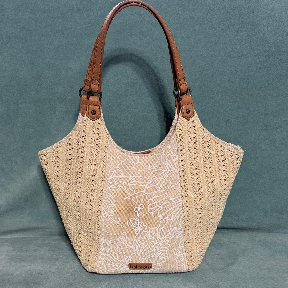 Sakroots Cream and Brown Shoulder Bag